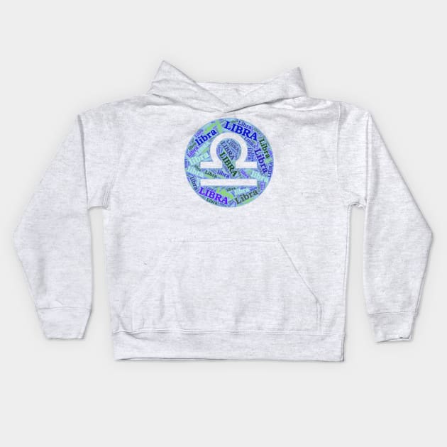 Libra Zodiac Sign Kids Hoodie by radiogalaxy